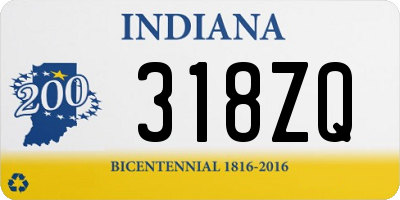 IN license plate 318ZQ