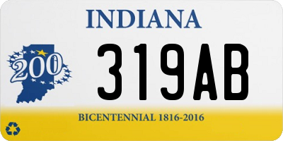 IN license plate 319AB