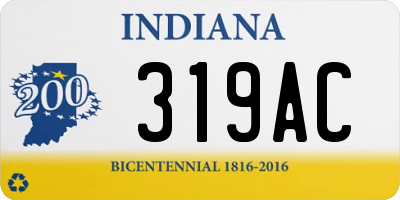 IN license plate 319AC