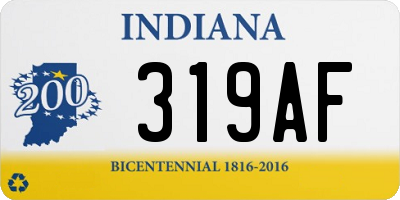 IN license plate 319AF