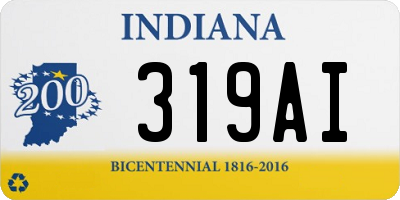 IN license plate 319AI