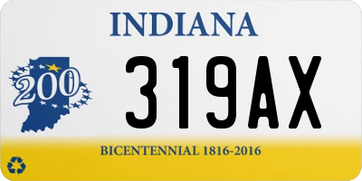 IN license plate 319AX