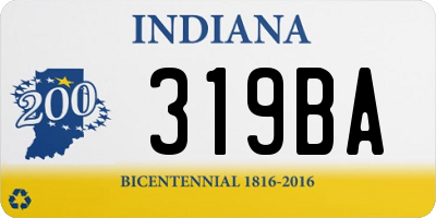 IN license plate 319BA