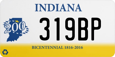 IN license plate 319BP