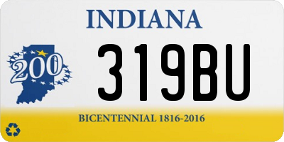 IN license plate 319BU