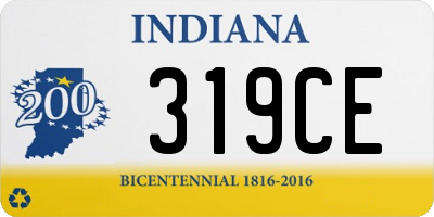 IN license plate 319CE