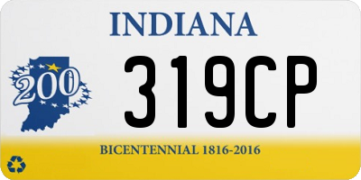 IN license plate 319CP
