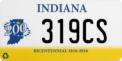 IN license plate 319CS