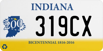 IN license plate 319CX