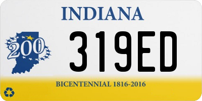 IN license plate 319ED