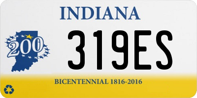 IN license plate 319ES