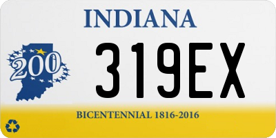 IN license plate 319EX