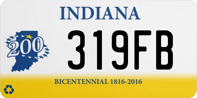 IN license plate 319FB