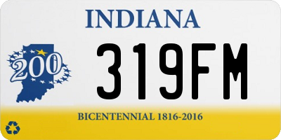 IN license plate 319FM