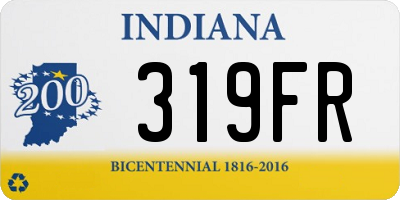 IN license plate 319FR