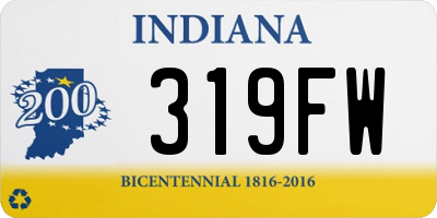 IN license plate 319FW