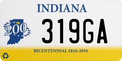 IN license plate 319GA