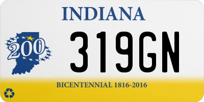 IN license plate 319GN