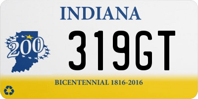 IN license plate 319GT