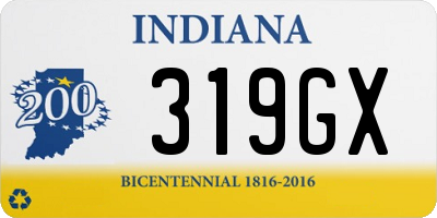 IN license plate 319GX