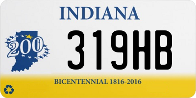 IN license plate 319HB