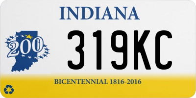 IN license plate 319KC