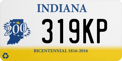 IN license plate 319KP