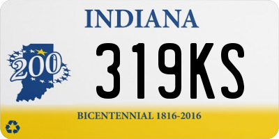 IN license plate 319KS