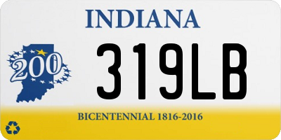 IN license plate 319LB