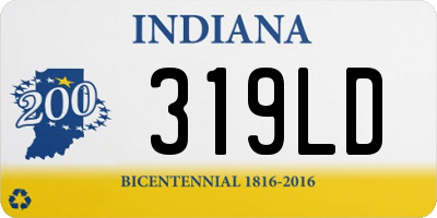 IN license plate 319LD