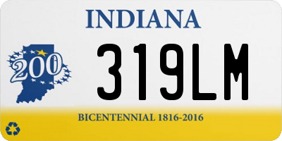 IN license plate 319LM