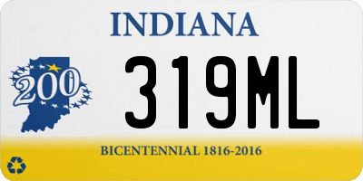 IN license plate 319ML
