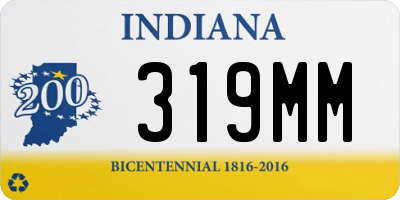 IN license plate 319MM