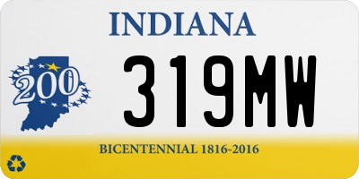 IN license plate 319MW