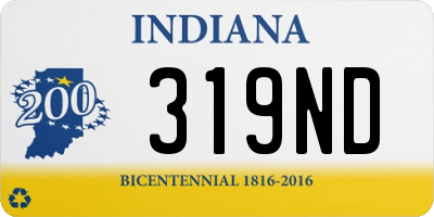 IN license plate 319ND