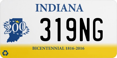 IN license plate 319NG