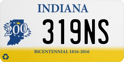 IN license plate 319NS