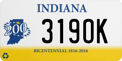 IN license plate 319OK