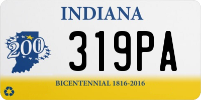 IN license plate 319PA