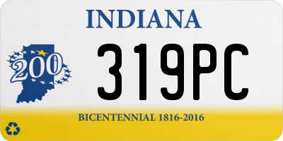 IN license plate 319PC