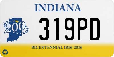 IN license plate 319PD