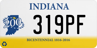 IN license plate 319PF