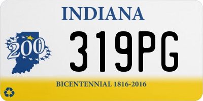 IN license plate 319PG