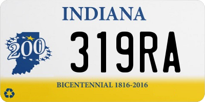 IN license plate 319RA