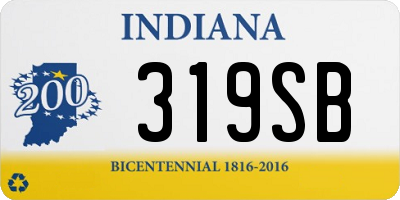 IN license plate 319SB