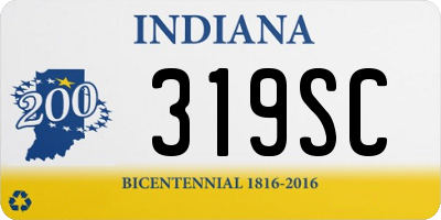 IN license plate 319SC