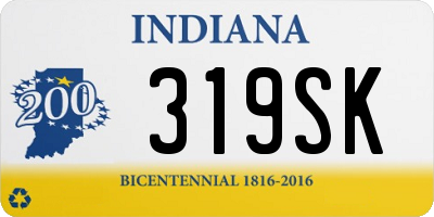 IN license plate 319SK