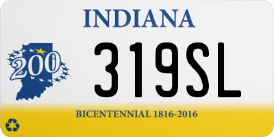 IN license plate 319SL