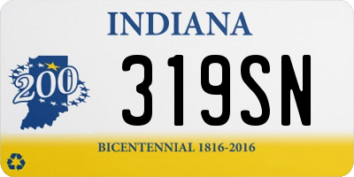 IN license plate 319SN