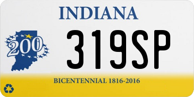 IN license plate 319SP